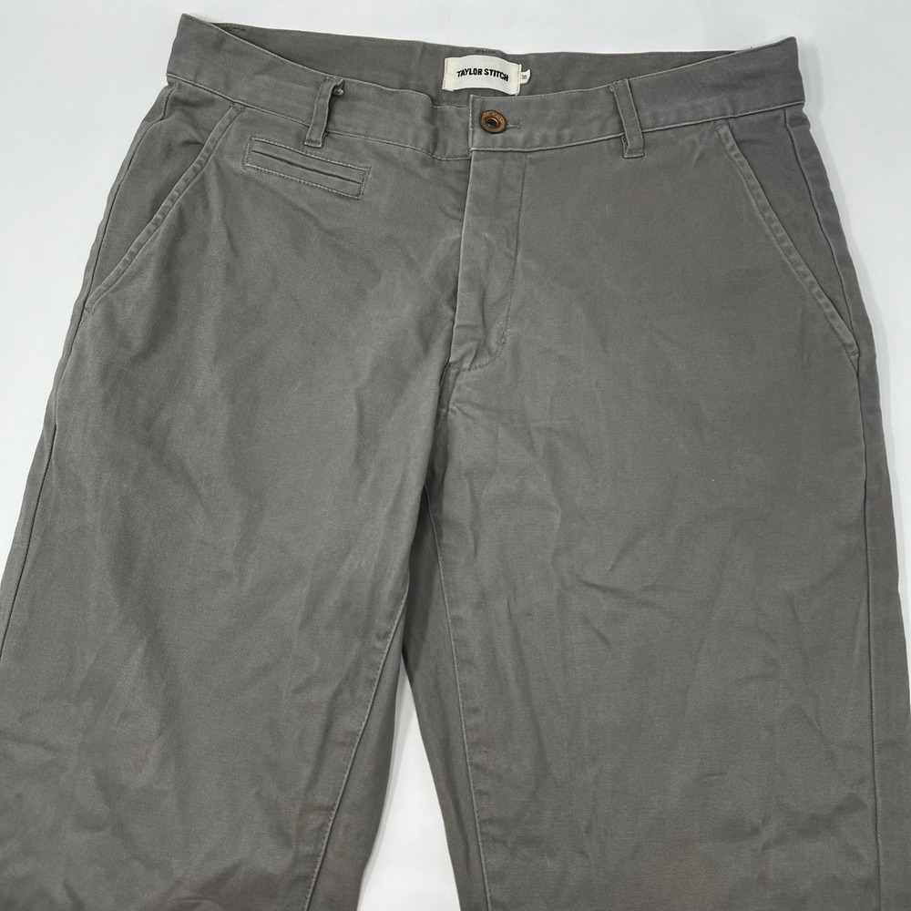 Taylor Stitch Democratic Foundation Chino Gray Organic Cotton Mens 30x31